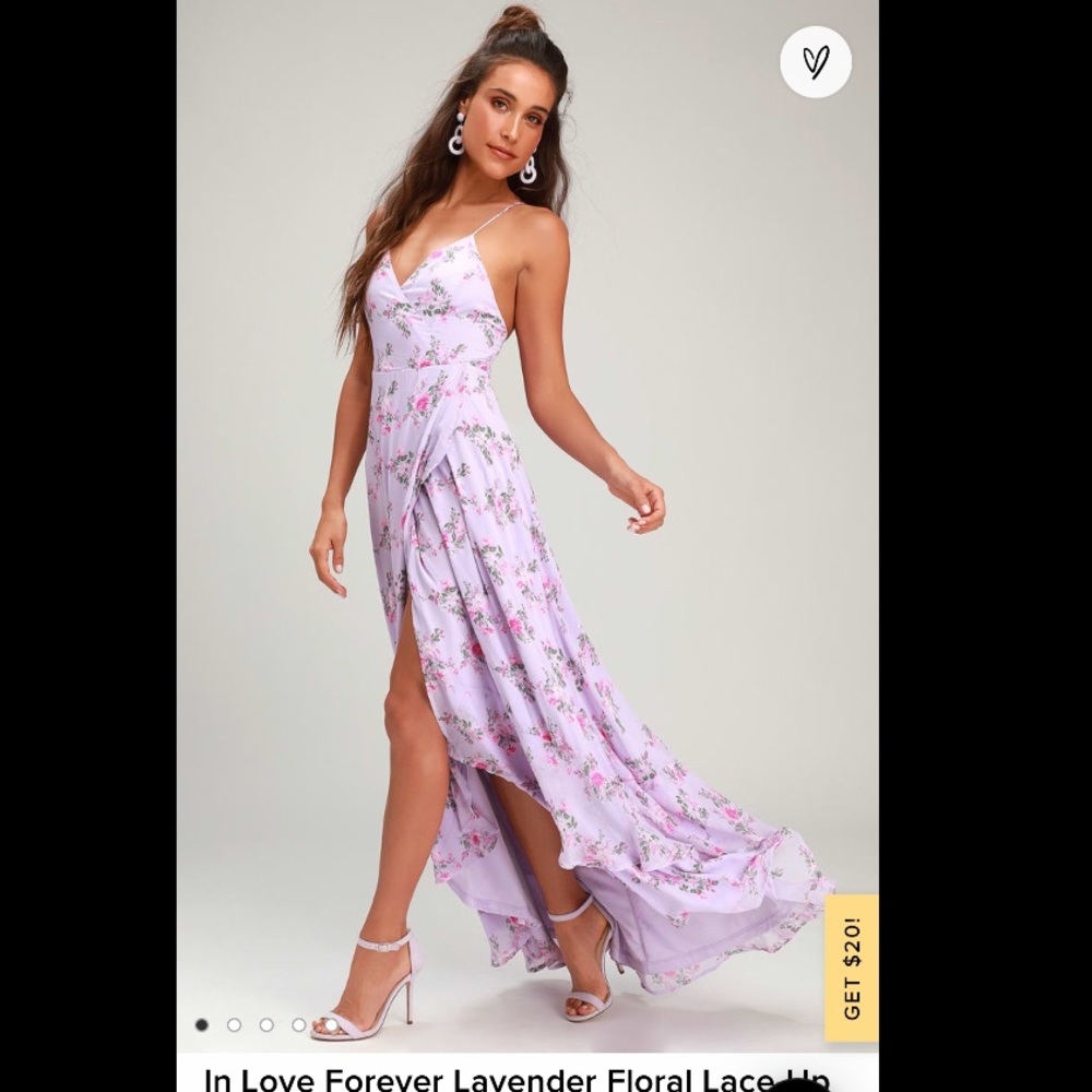 Lulus In Love Forever Lavender Floral Lace
High-Low Maxi Dress